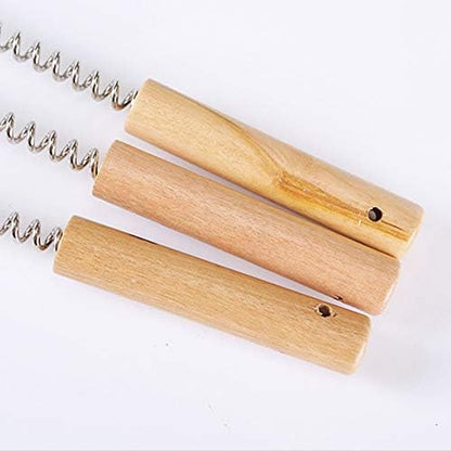 1 Pack Golf Ball Massager Hammer with Spring Wooden Handle Handheld Massage for Pain Relief Neck Back Massager Ball Manual Massage (Gray)