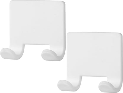 VANZAVANZU Razor Shaver Holder for Shower Wall Adhesive Hooks for Hanging, Bathroom Silicone Waterproof Shower Hooks Hair Brush Holder for Towel (2 Pack-White)
