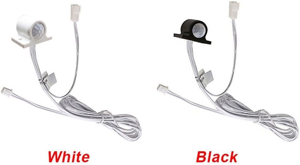 Adjustable DC 12V PIR Infrared Motion Sensor Switch for LED Light Strip, Auto On/Off with 30s Delay, White(White)