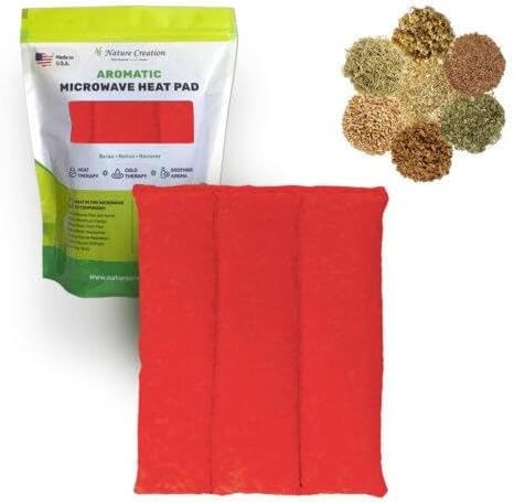 Nature Creation Microwaveable Herbal Heating Pad for Lumbar - Soothing Hot & Cold Therapy Pack for Lower Back- Soothing Relaxation, Warmth and Comfort - Lavender Flowers