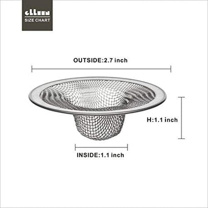 Sink Strainer,Drain Hair Catcher for Bathroom Bathtub Drains(2.75" / 1") | Bathroom Sink Drain Strainer,2PCS Drain Mesh Baskets for Laundry, Mop Pool, RV Sink