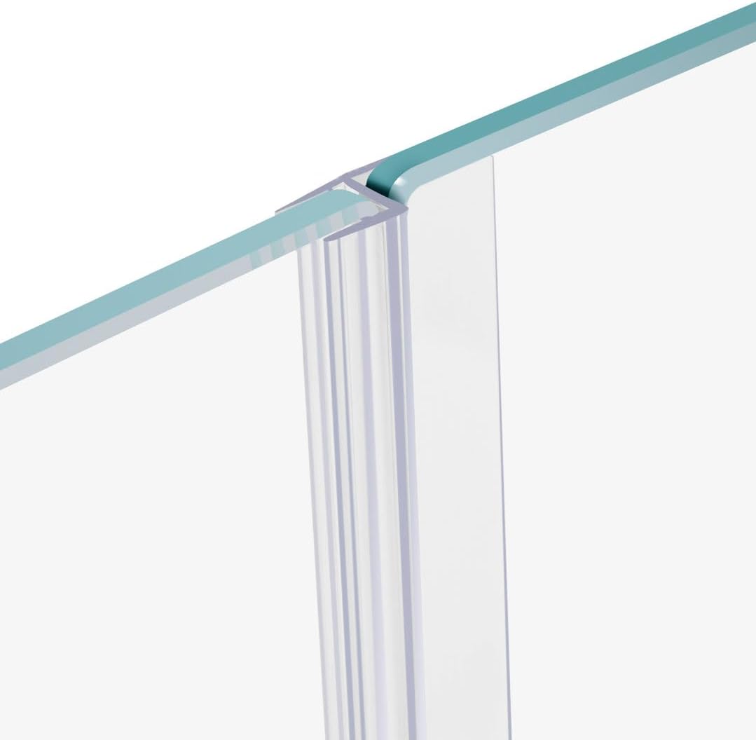 Frameless Shower Door Bottom Seal Shower Sweep with Drip Rail for 1/4" Glass,36" Long, Vinyl, Clear | Vinyl, Clear,Shower Door Bottom Sweep