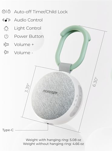 Momcozy Baby Sleep Bundle: Portable Sound Machine and App Remote Control White Noise Machine for Sleeping, Baby Registry, Newborn Essentials, Baby Shower Gifts