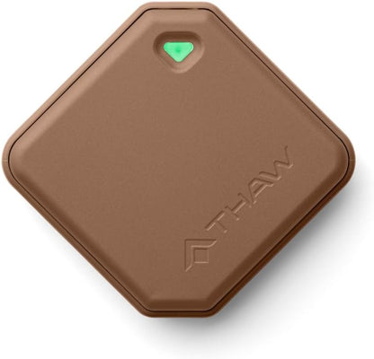 THAW Rechargeable Mini Hand Warmer | Double-Sided Heating, Up to 4 Hours, Rechargeable USB-C, Durable Impact-Resistant Construction, Integrated LED Light