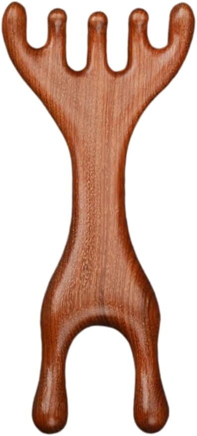 OULIGET Wooden Trigger Point Massage Tool,Spider Shape 5 Legs Massager,Scalp Massager Scraping Tool for Back,Neck,Shoulder and More