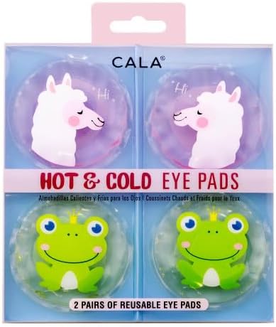 CALA Hot & Cold Eye Pads, Reusable Gel Eye Masks, Frog and Unicorn Design, Microwavable and Freezable, 2 Pairs