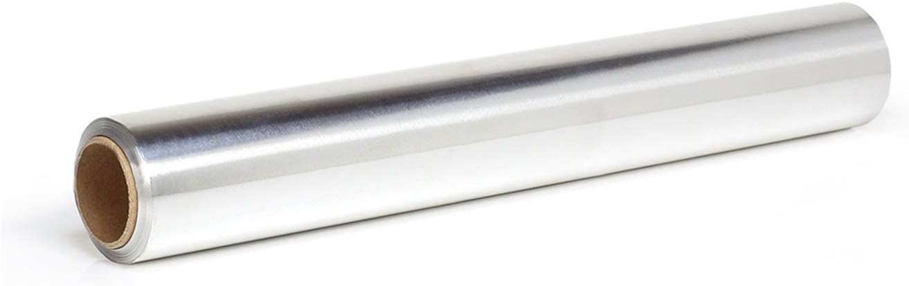 ChicWrap Stainless Steel Aluminum Foil Dispenser - Includes 18"x30' roll | Large 18" Reusable Aluminum Foil Dispenser with Four Non-Slip Rubber