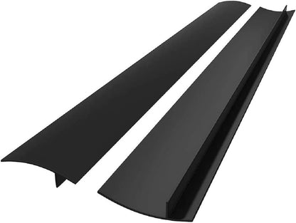 FLSEPAMB Silicone Stove Gap Covers, 2 Pack Heat Resistant Oven Gap Filler Seals Gaps with Anti-Slip Mirror Base, Stain Resistant Stove Counter Gap Cover Silicone Strips Between Stovetop and Counter