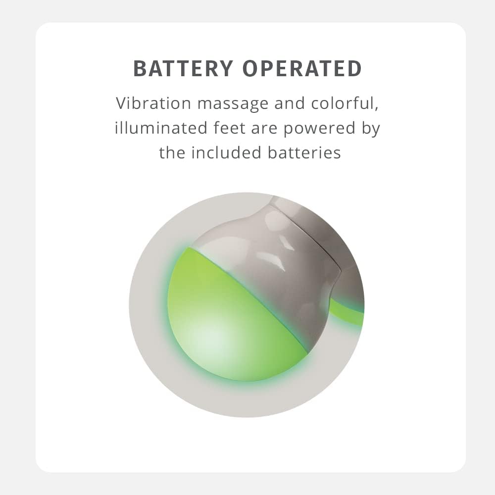 Homedics Ribbit Mini Handheld Massager Green, Blue or Pink (Color May Vary) | Vibrating Electric Massager with Comfort Grip and LED Light, Batteries Included, Comes in variable colors
