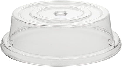 Restaurantware Cater Tek 11 Inch Polycarbonate Plate Cover 1 Shatterproof Dish Cover - Microwavable Endures Up To 210F Clear Plastic Splatter Cover With Finger Hole For 11 Inch Plates