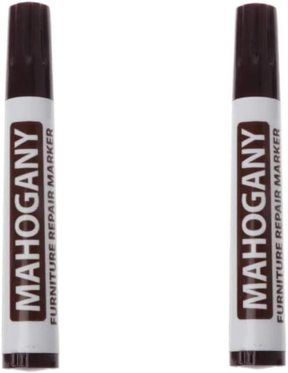 2Pcs Brown Furniture Repair Wood Cabinet Floor Touch Up Markers Scratch Filler Remover - Mahogany,Wood Polish and Care