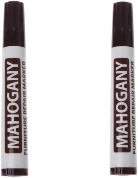2Pcs Brown Furniture Repair Wood Cabinet Floor Touch Up Markers Scratch Filler Remover - Mahogany,Wood Polish and Care
