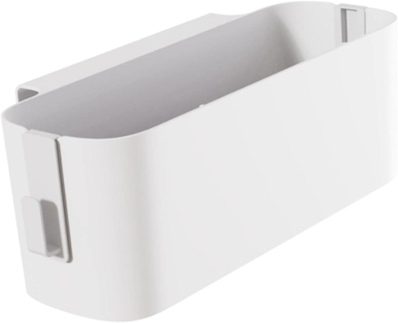 Bedside Storage Caddy with Double Hooks, 13 in White Hanging Bed Organizer for Headboards, Bunk Beds and Dorm Rooms