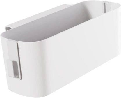 Bedside Storage Caddy with Double Hooks, 13 in White Hanging Bed Organizer for Headboards, Bunk Beds and Dorm Rooms
