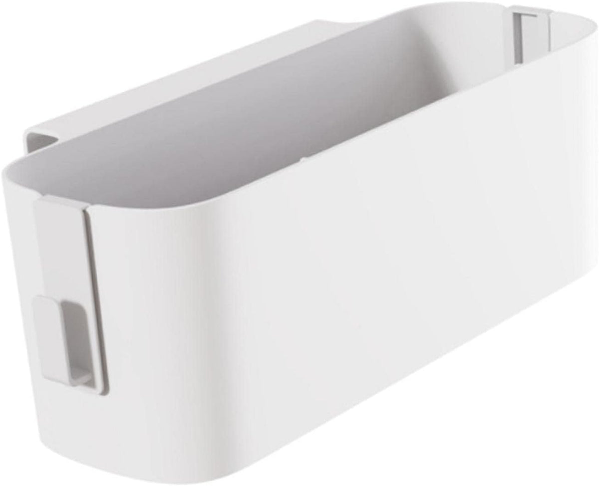 Bedside Storage Caddy with Double Hooks, 13 in White Hanging Bed Organizer for Headboards, Bunk Beds and Dorm Rooms