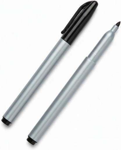 Cadie Permanent Freezer Marker Set of 2 – Waterproof Fast-Drying Black Ink Pens with Chisel Tip for Food Labeling, Fridge & Freezer Storage, Kitchen & Lab Use & General Organization.