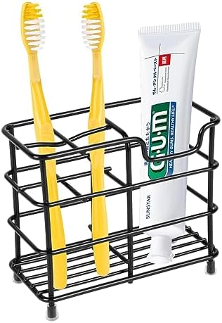 Toothbrush Holder for Bathrooms,Black | Stainless Steel 5 Slot