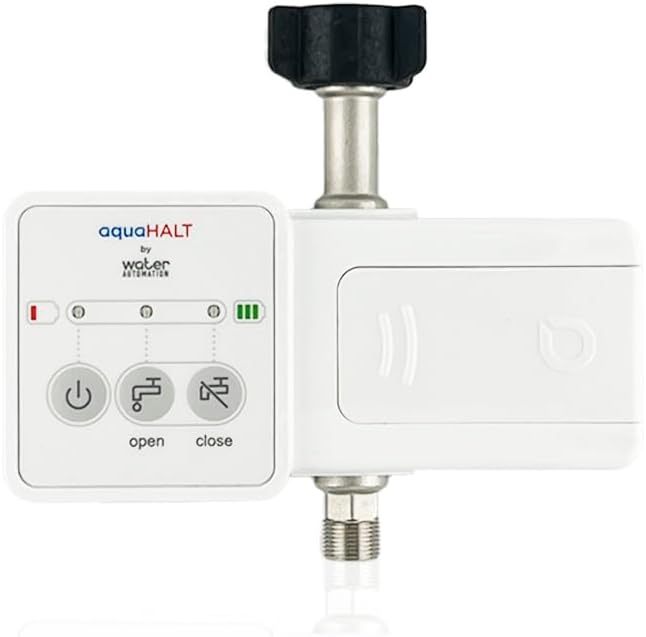 Smart Home Water Toilet Leak Detector Alarm and Automatic Shut Off Valve - Water Sensor Alarm Shut Off Tool - Easy Installation - Battery Operated - Protect Your Home from Water Damage
