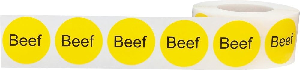 Yellow with Black Carnitas Circle Dot Adhesive Stickers, 1 Inch Round Labels, 500 Total Stickers