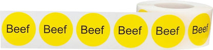 Yellow with Black Carnitas Circle Dot Adhesive Stickers, 1 Inch Round Labels, 500 Total Stickers