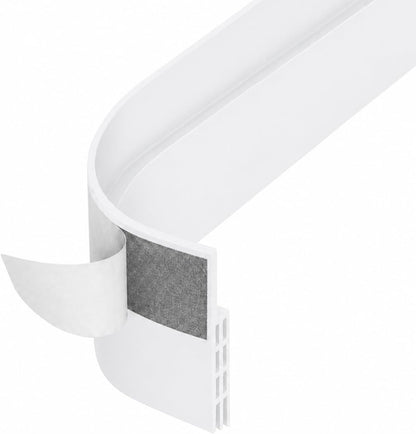 Adhesive Backed Door Draft Stopper – Silicone Under Door Sweep for Interior & Exterior Doors, Noise & Air Insulation, Self Stick Weather Stripping Door Seal, 2" W x 39" L (White) by Randall Mfg