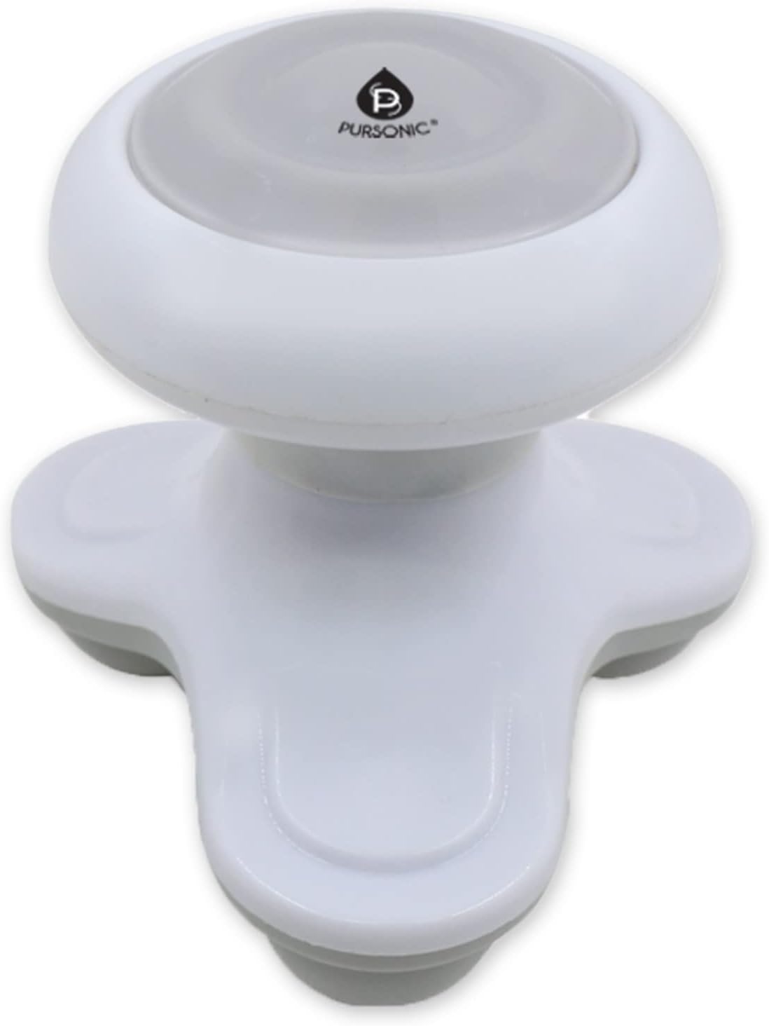 Pursonic Handheld Sport Massager Mini Portable for Hand, Head, Neck, Back, Legs & Arms Pain Relief Easy Grip Handle, 3 Vibrating Massage Modes (White)