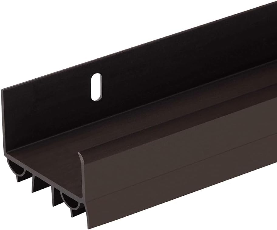 PVC Slide-On Door Bottom | Adjustable Plastic Weatherstrip Door Bottom with Drip Cap | 3 Feet (36-Inch) | for 1 3/4” Doors | White | Fits Gaps 3/8” to 7/8” | Made in the USA