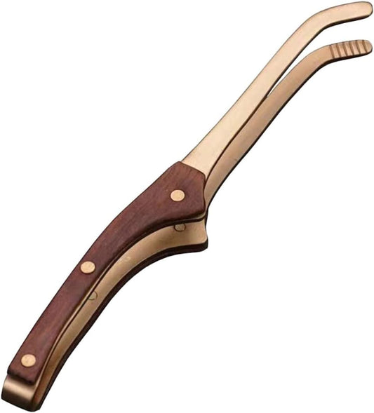 Vintage Copper Tea Cup Tong Household Teacup Clip for Serving Tea Cleaning Cups and Handling Loose Ergonomic Portable Cup Tong Accessory 6.69 X 1.96 X 0.98 in