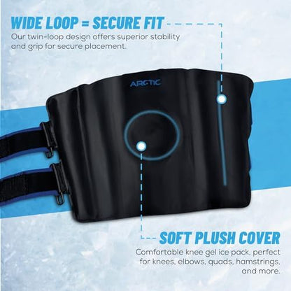 Two Pack - Knee and Elbow Ice Pack Wrap | Reusable Gel Ice Pack, Arm Ice Sleeve, Knee Pain Relief