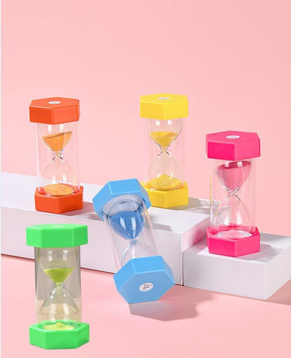 Colorful Sand Timers, Hourglass Sand Timers 5 Min Sandglass Timer with Protective Cover for Toothbrush Timer Games Classroom Home Office Cooking(Blue+5Min)