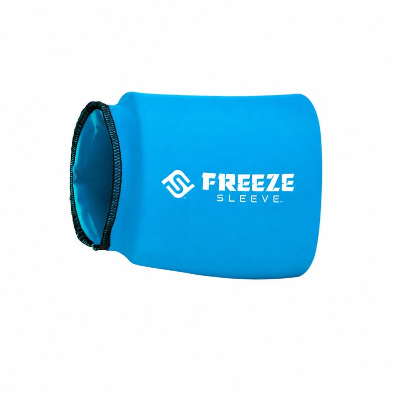 FreezeSleeve Ice and Heat Therapy Sleeve | Reusable Ice Pack Flexible Gel Compression Sleeve for Pain Relief and Recovery of Elbow Knee Ankle Leg Wrist Injuries | Black Large