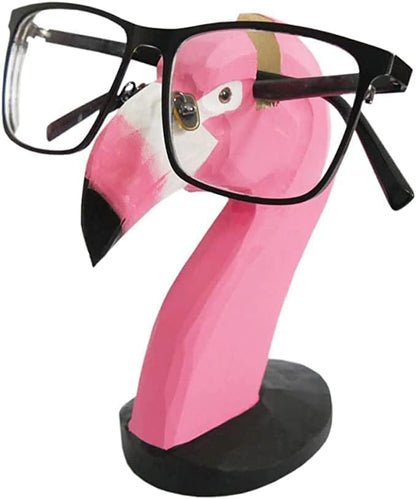 Red Dollar Handmade Wood Carved Animal Eyeglass Holder, Cute Sunglasses Display Stand, Nightstand Home Office Desk Decor, Christmas Holiday New Year Business Gift for Men Women Adults (Dog)