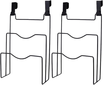 Alipis Pot Lid Organizer for Cabinet Door Hanging Pot Lid Holder Rack with 4 Hooks 2-Tier Cutting Board Organizer Inside Cabinet Door Kitchen Storage for Lids 12.12 X 8.07 X 3.22 in