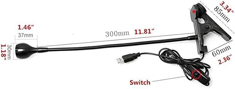 Led Clip on Light,Eye Caring Bed Reading Light,Reading Light with Gooseneck,360° Flexible Book Clamp Light,Night Light Clip on for Desk, Bed Headboard and Computers Black