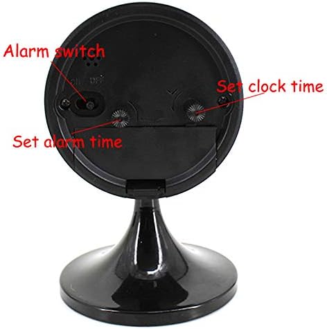 3" Round Quartz Analog Metal Alarm Clock Silent Non Ticking Desk Clock