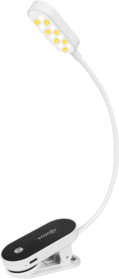 VAVOFO Rechargeable Book Light, 14 LEDs Eye Care Clip On Amber Reading Light for Bookworms Reading in Bed with 9 Colors 9 Brightness (Blue)