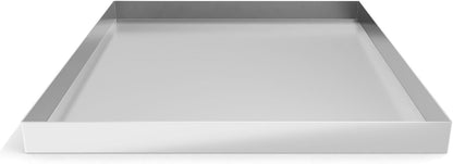 32 x 32 x 2.5 Inch 304 Stainless Steel Washing Machine Drain Pan | Heavy Duty Steel Compact Washer Drip Tray, Washing Machine Tray No Leak Protecting The Floor (No Hole)