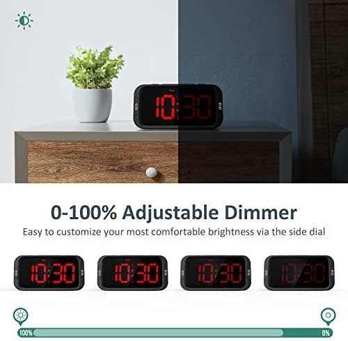 Odokee Digital Dual Alarm Clock for Bedroom with 0-100% Dimmable Display | Easy to Set Alarm Clock with Weekday/Weekend Mode - Loud Alarm for Heavy Sleepers with 5 Sounds Adjustable Volume - Blue