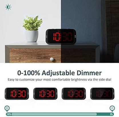 Odokee Digital Dual Alarm Clock for Bedroom with 0-100% Dimmable Display | Easy to Set Alarm Clock with Weekday/Weekend Mode - Loud Alarm for Heavy Sleepers with 5 Sounds Adjustable Volume - Blue