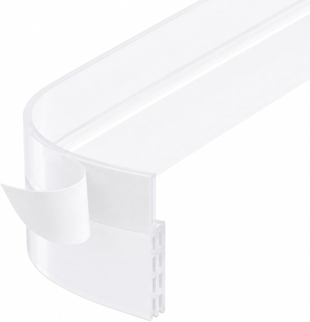 Adhesive Backed Door Draft Stopper – Silicone Under Door Sweep for Interior & Exterior Doors, Noise & Air Insulation, Self Stick Weather Stripping Door Seal, 2" W x 39" L (White) by Randall Mfg