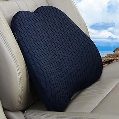 Memory Foam car Lumbar Support Pillow - Memory Foam Back Cushion - Used for car Seats, Office Chairs, recliners, Sofas, etc. (Gray)