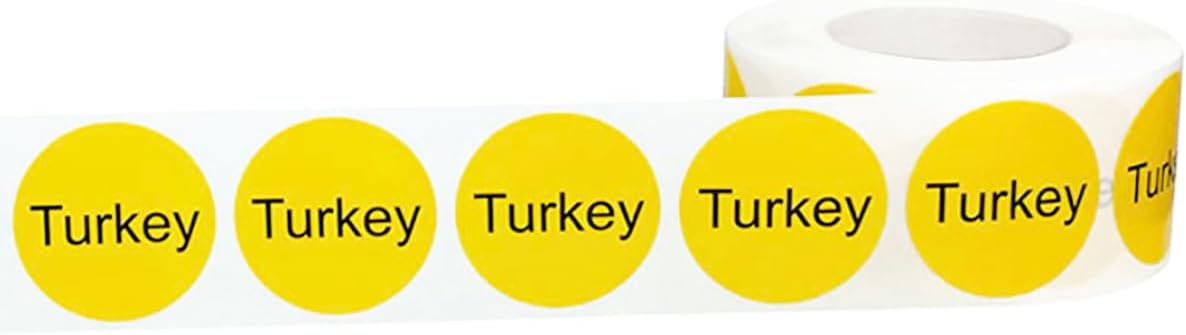 Yellow with Black Carnitas Circle Dot Adhesive Stickers, 1 Inch Round Labels, 500 Total Stickers
