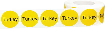 Yellow with Black Carnitas Circle Dot Adhesive Stickers, 1 Inch Round Labels, 500 Total Stickers