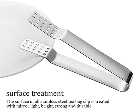 ARFUKA 3pcs Tea Bag Squeezer Stainless Steel Tea Bag Holder Tea Bag Tongs Tea Bag Spoon Tea Bag Strainer Clip for Gripping Ice Cubes Tea Bags for Loose Tea Loose Leaf Gripping Ice Cubes, Silver