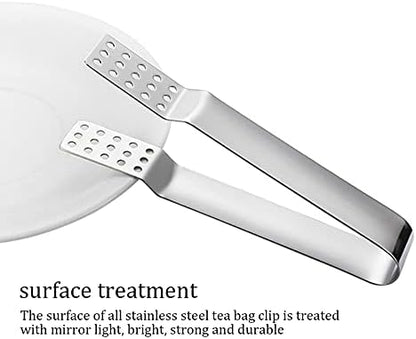 ARFUKA 3pcs Tea Bag Squeezer Stainless Steel Tea Bag Holder Tea Bag Tongs Tea Bag Spoon Tea Bag Strainer Clip for Gripping Ice Cubes Tea Bags for Loose Tea Loose Leaf Gripping Ice Cubes, Silver