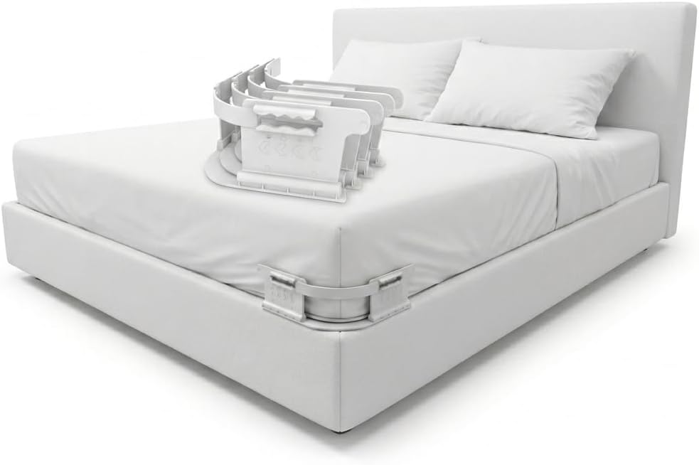 4PCS Adjustable Bed Sheet Straps - Heavy Duty Mattress Sheet Holders with Strong Clips, Non-Slip Elastic Sheet Grippers for All Bed Sizes