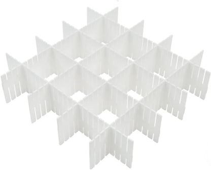 40Pcs Drawer Dividers, Adjustable Drawer Organizer for Socks, Underwear, Makeup, Can Help Tidy Kitchen, Bedroom, Dresser White