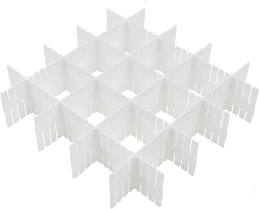 40Pcs Drawer Dividers, Adjustable Drawer Organizer for Socks, Underwear, Makeup, Can Help Tidy Kitchen, Bedroom, Dresser White