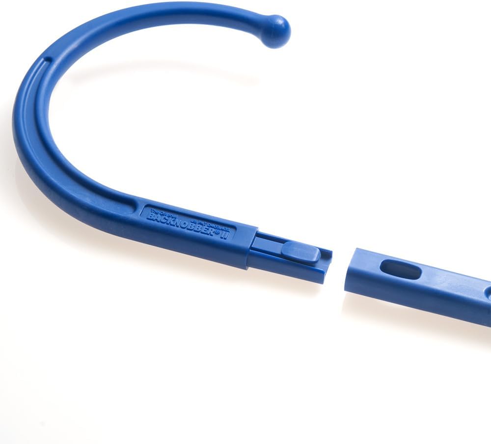 Backnobber II Massager Cane, Cobalt Blue | Deep‑Tissue Self‑Massage Therapy Tool for Neck, Shoulders & Back, Portable, Strong Fiberglass Reinforced Nylon Hook, USA Made