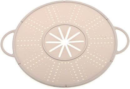 Pot Cover Spill Stopper Lid, Heat-Resistant Silicone Spill Stopper Lid Pot Holder With Steam Release Port For Ost Pots And Pans Steamer Lid And Trivet, Dishwasher (white)